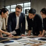 A realistic sourcing scene that represents the decision between direct factory and trading company workflows.