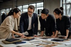 Home 44 A realistic sourcing scene that represents the decision between direct factory and trading company workflows.