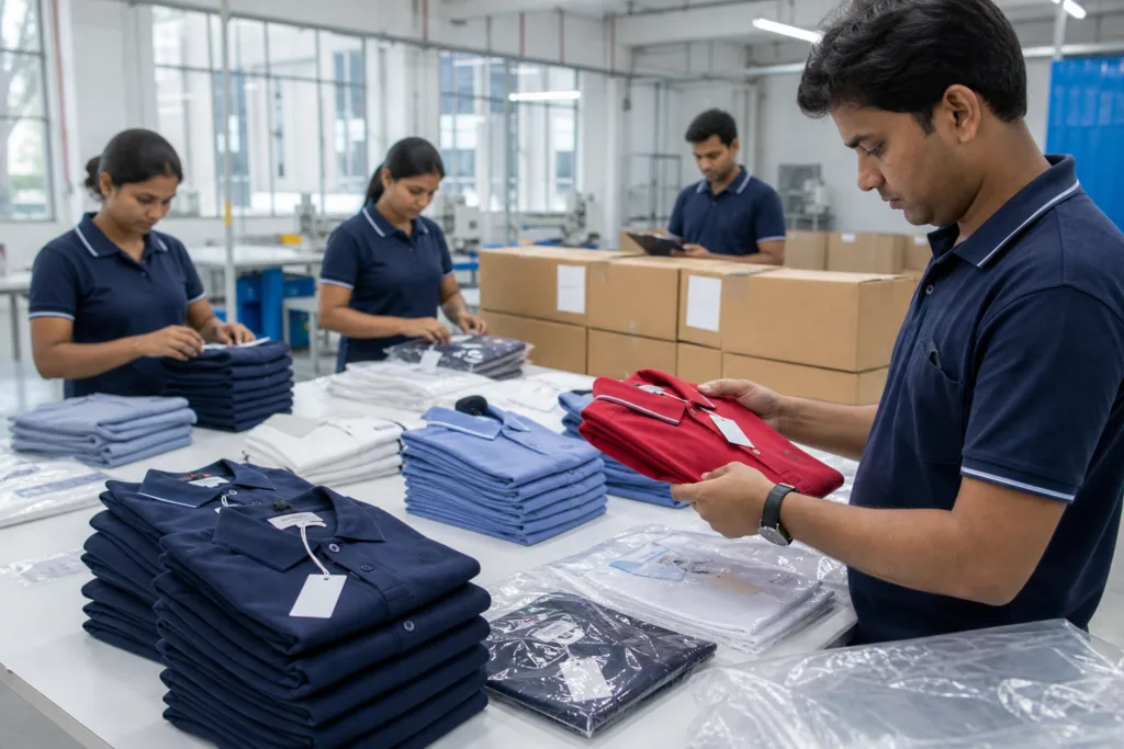 How Quality Control Works in Custom Polo Shirt Manufacturing 3 final inspection packing polo shirt quality control