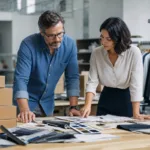 A professional apparel team compares freight methods, timelines, and carton plans for an overseas clothing order.