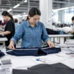 clothing quality inspection China process with garments measured against approved specs