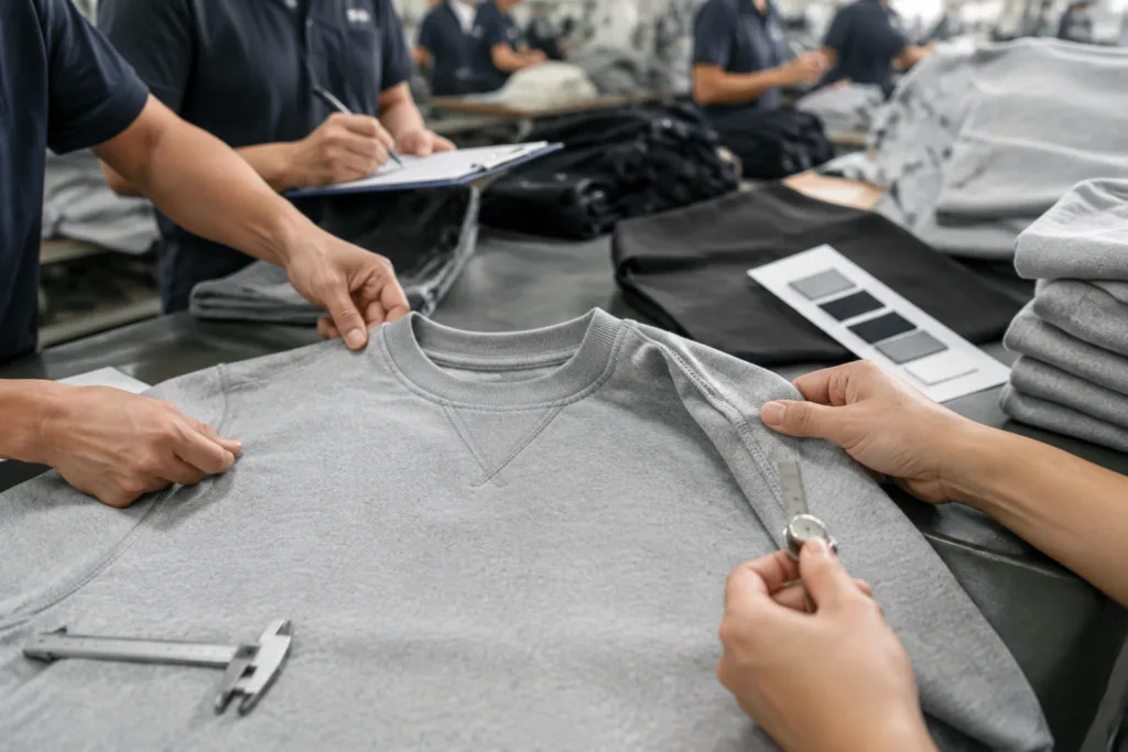 How to Check Private Label Clothing Quality Before Bulk Production: A Practical Pre-Production Approval Guide 2 workmanship measurement check