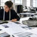 Apparel manufacturing brief with fabric and garment development materials