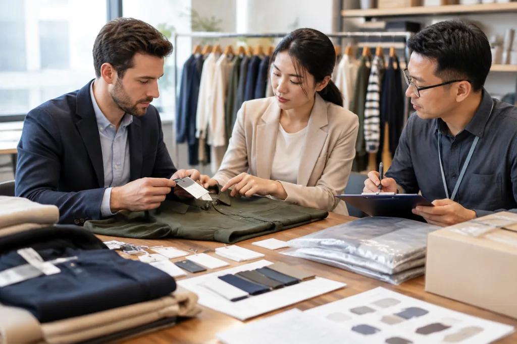 Topic and Keyword Required for a Ninghow Apparel Manufacturing Article Plan 3 buyer manufacturer production brief