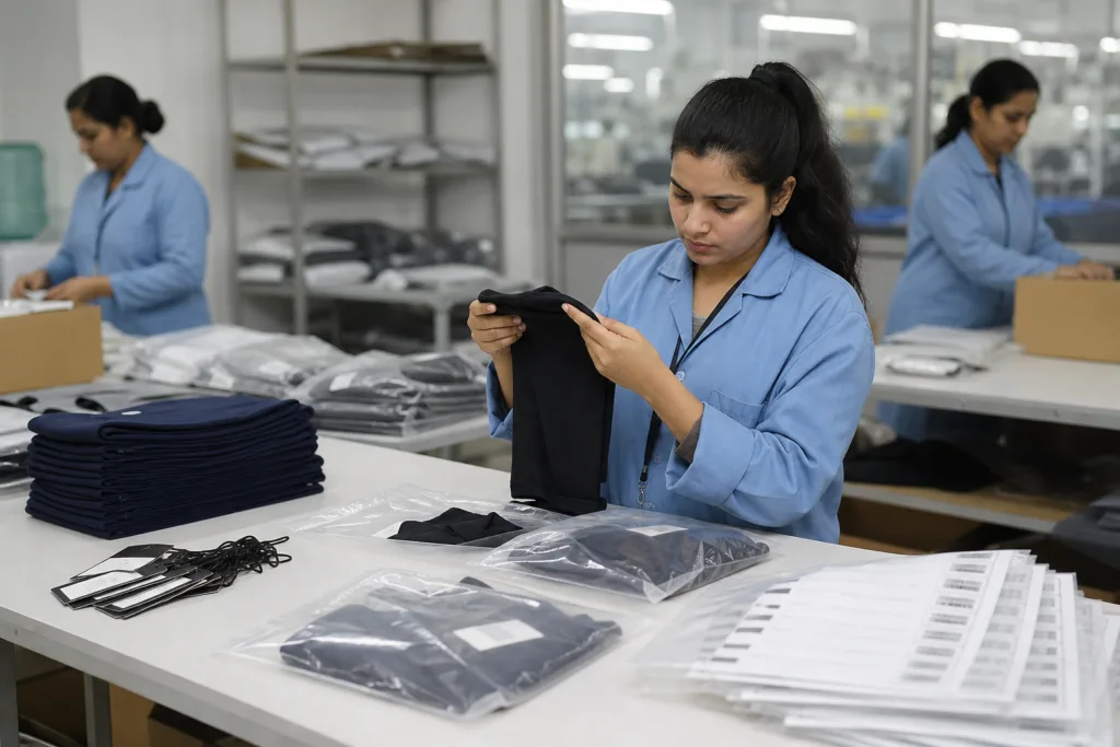 How to Build a Compliant Private Label Clothing Order for Brand Labels, Care Labels, Fiber Content, Packaging, Hangtags, Size Labels, Barcodes, and Market Requirements 2 compliant private label clothing packaging qc
