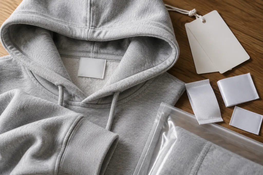 Custom Gray Hoodie Manufacturing and Bulk Sourcing Guide 2 Gray hoodie sample with blank private-label components